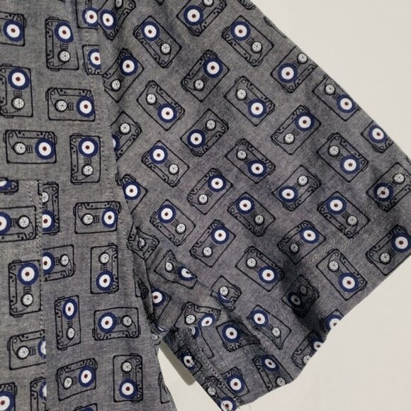 Ben Sherman Men's Cassette Tape Patterned Shirt Size Medium Cotton - Picture 3 of 11